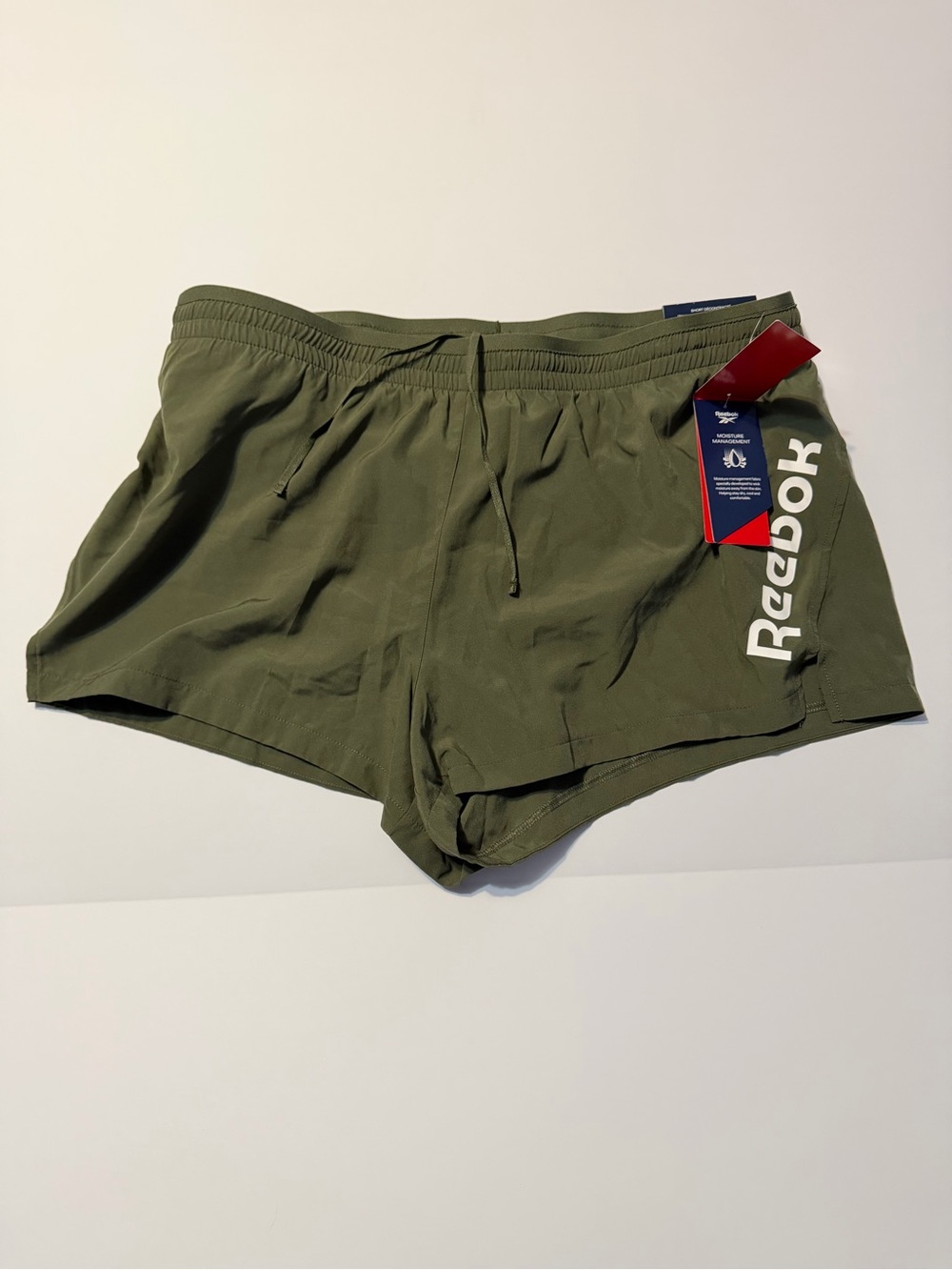 Reebok Olive Green Running Shorts with Side Logo